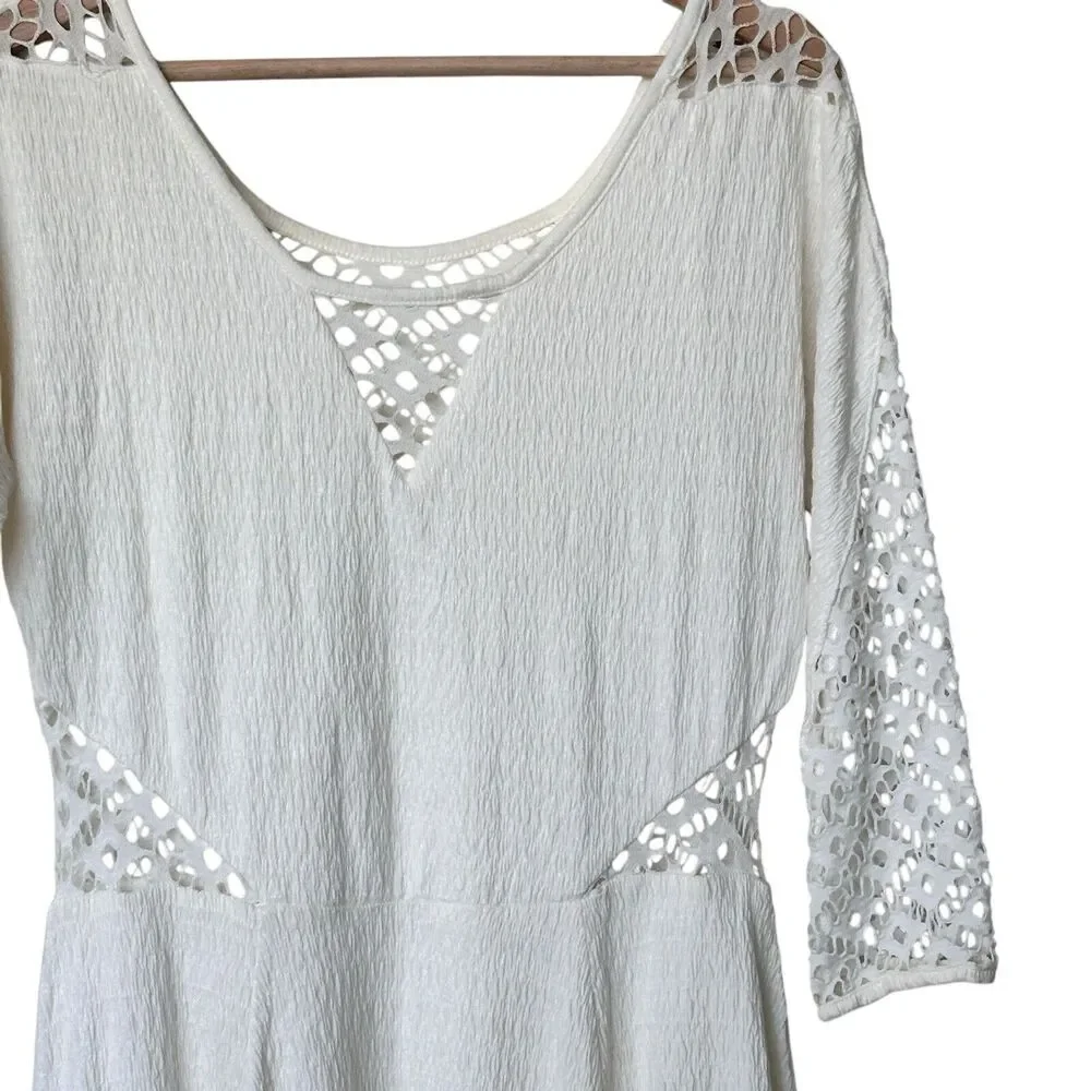 Free People To the Point Dress M White Lace Mini